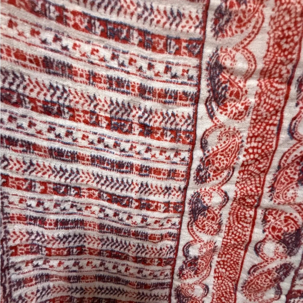 Bohemian Red and White scarf - Picture 3 of 3